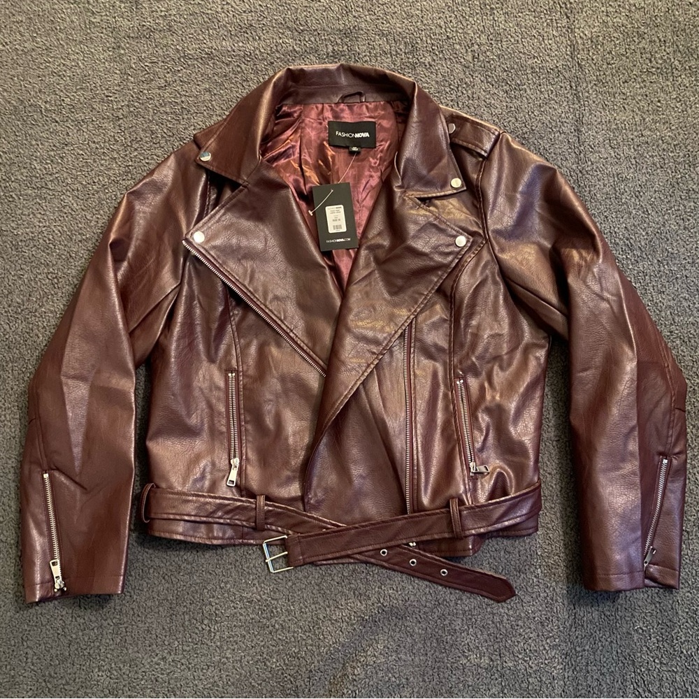 Red Leather Jacket (Faux Leather)